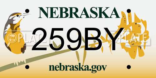 259BY Nebraska License Plate