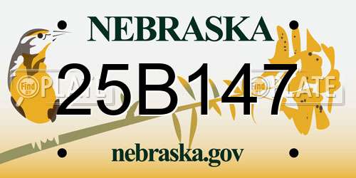 25B147 Nebraska License Plate
