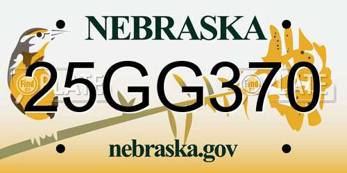 25GG370 Nebraska License Plate