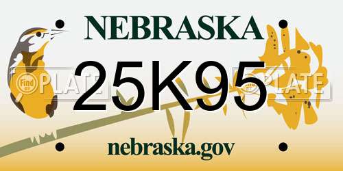 25K95 Nebraska License Plate