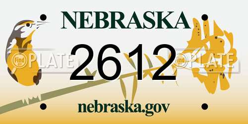 2612 Nebraska License Plate