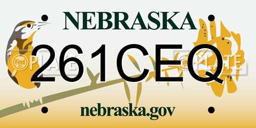 261CEQ Nebraska License Plate