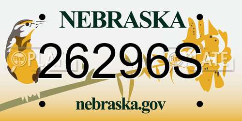 26296S Nebraska License Plate