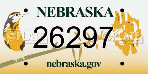 26297 Nebraska License Plate