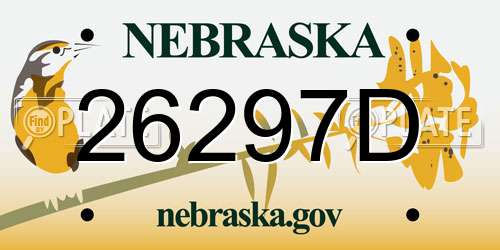 26297D Nebraska License Plate