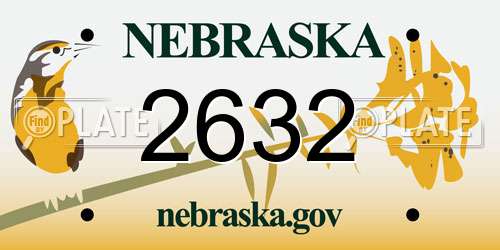2632 Nebraska License Plate