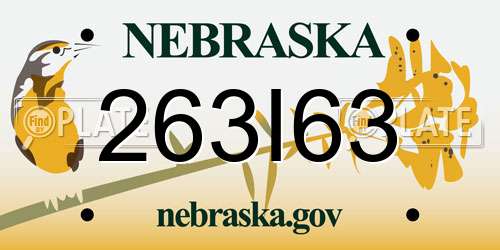 263I63 Nebraska License Plate