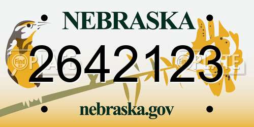 2642123 Nebraska License Plate