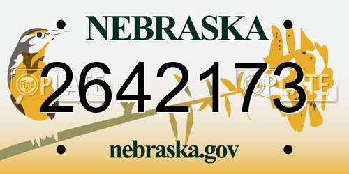 2642173 Nebraska License Plate