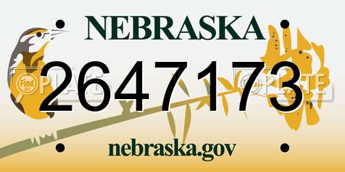 2647173 Nebraska License Plate
