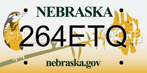 264ETQ Nebraska License Plate