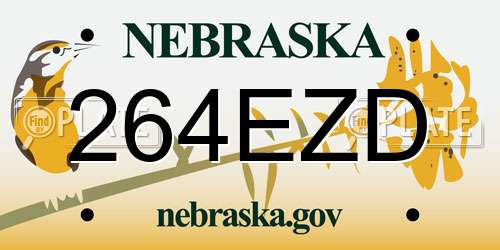 264EZD Nebraska License Plate