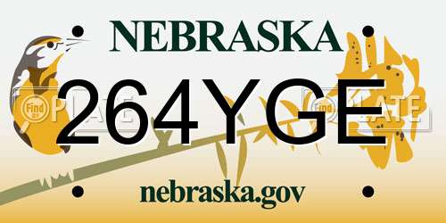 264YGE Nebraska License Plate