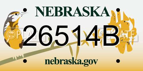 26514B Nebraska License Plate