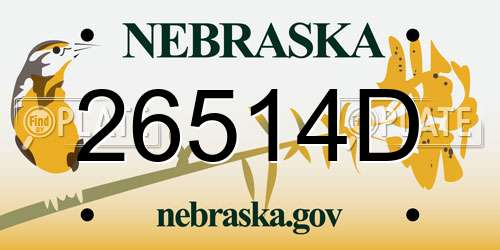 26514D Nebraska License Plate