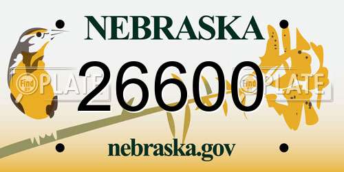 26600 Nebraska License Plate