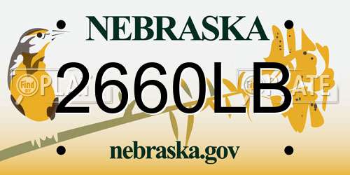 2660LB Nebraska License Plate