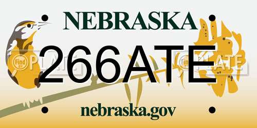 266ATE Nebraska License Plate