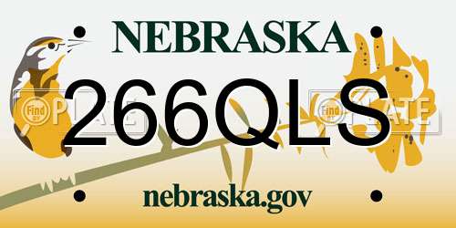 266QLS Nebraska License Plate