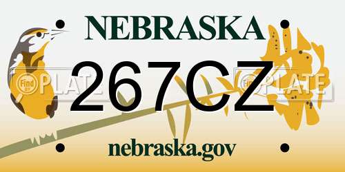 267CZ Nebraska License Plate