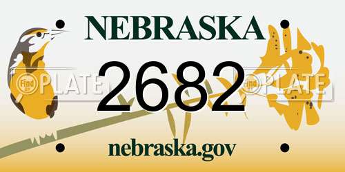 2682 Nebraska License Plate