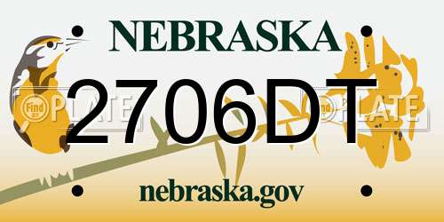 2706DT Nebraska License Plate