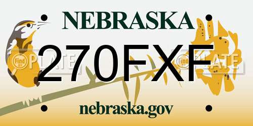 270FXF Nebraska License Plate