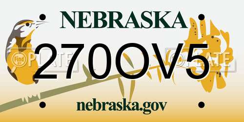 270OV5 Nebraska License Plate