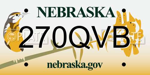 270QVB Nebraska License Plate