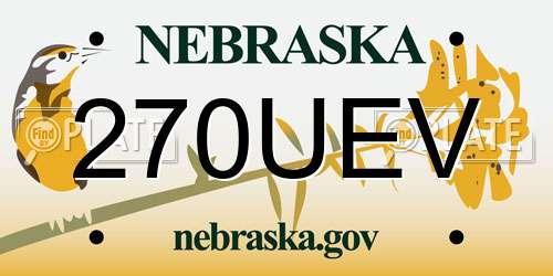 270UEV Nebraska License Plate