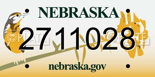 2711028 Nebraska License Plate