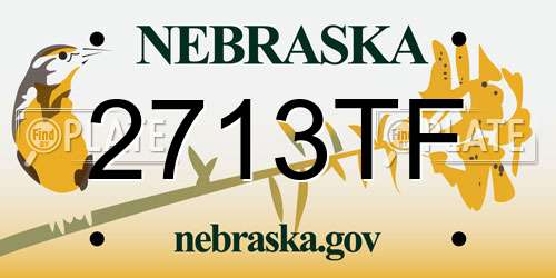 2713TF Nebraska License Plate