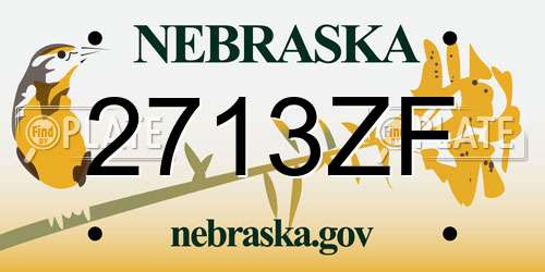 2713ZF Nebraska License Plate