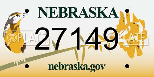 27149 Nebraska License Plate