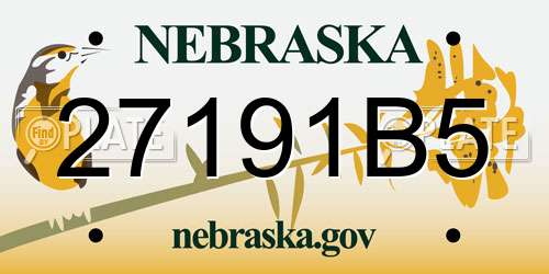 27191B5 Nebraska License Plate