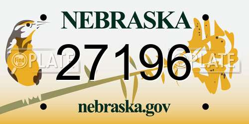 27196 Nebraska License Plate