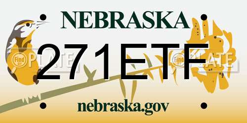 271ETF Nebraska License Plate