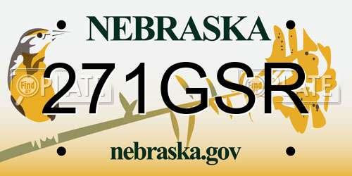 271GSR Nebraska License Plate