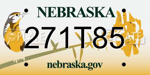 271T85 Nebraska License Plate