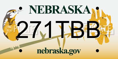 271TBB Nebraska License Plate