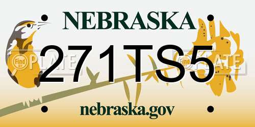 271TS5 Nebraska License Plate