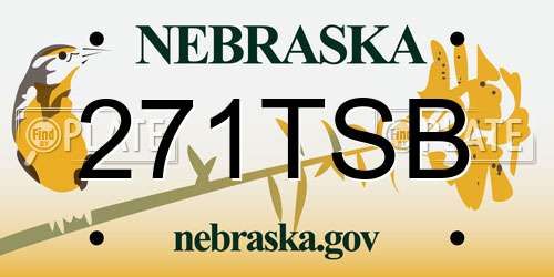 271TSB Nebraska License Plate
