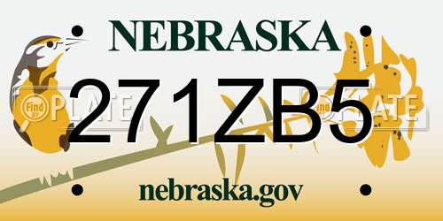 271ZB5 Nebraska License Plate