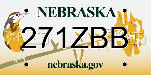 271ZBB Nebraska License Plate