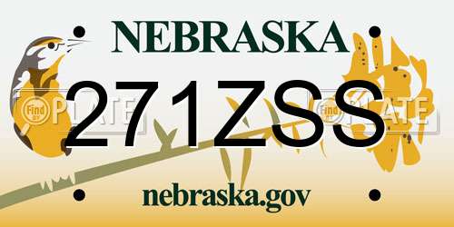 271ZSS Nebraska License Plate