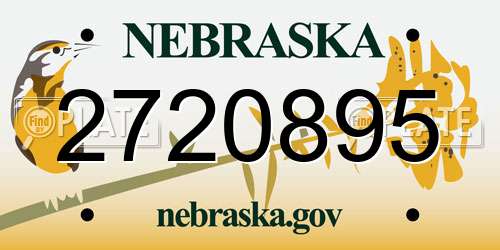 2720895 Nebraska License Plate