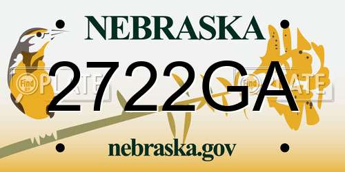 2722GA Nebraska License Plate