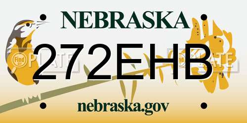 272EHB Nebraska License Plate