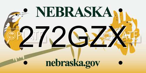 272GZX Nebraska License Plate