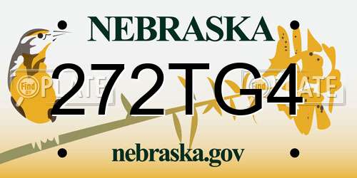 272TG4 Nebraska License Plate